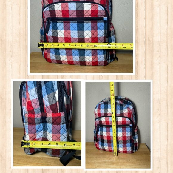 Vera Bradley Campus Backpack Patriotic Plaid NWT - Picture 4 of 11